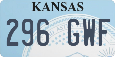 KS license plate 296GWF
