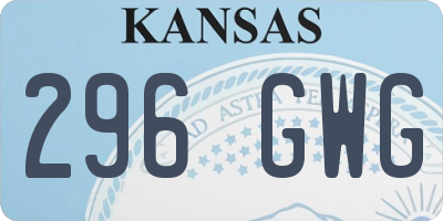 KS license plate 296GWG