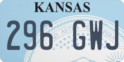 KS license plate 296GWJ