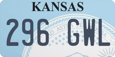 KS license plate 296GWL