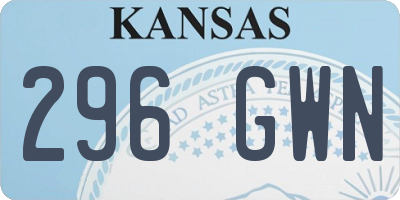 KS license plate 296GWN