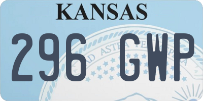 KS license plate 296GWP