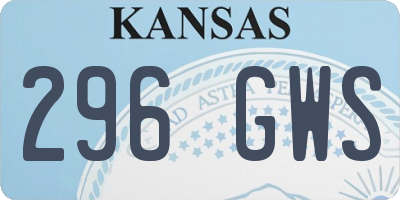 KS license plate 296GWS