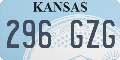 KS license plate 296GZG
