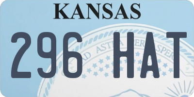 KS license plate 296HAT