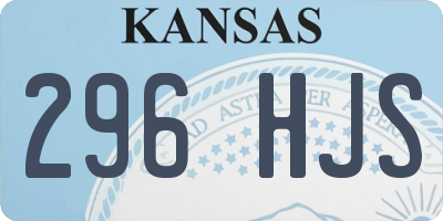 KS license plate 296HJS