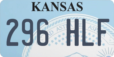 KS license plate 296HLF