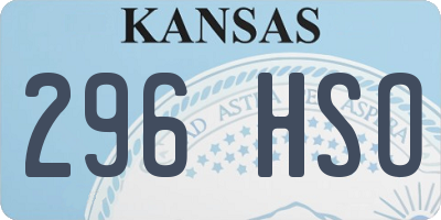 KS license plate 296HSO