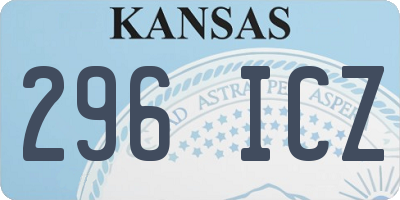 KS license plate 296ICZ
