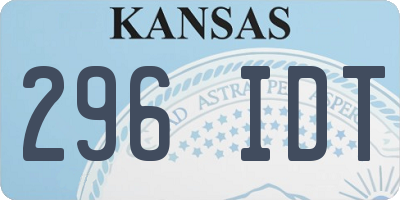 KS license plate 296IDT