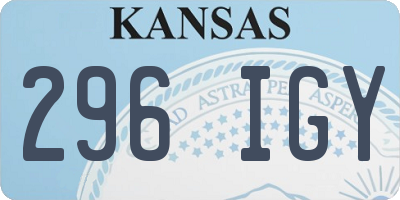 KS license plate 296IGY