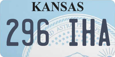 KS license plate 296IHA