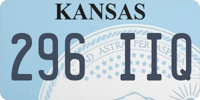 KS license plate 296IIQ