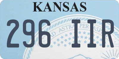 KS license plate 296IIR