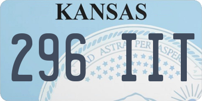 KS license plate 296IIT