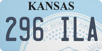 KS license plate 296ILA