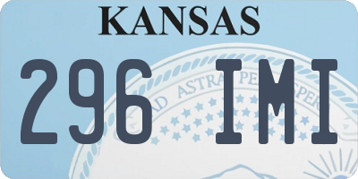 KS license plate 296IMI