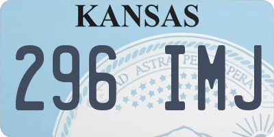 KS license plate 296IMJ