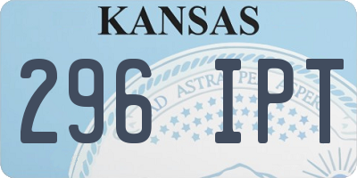 KS license plate 296IPT