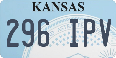 KS license plate 296IPV