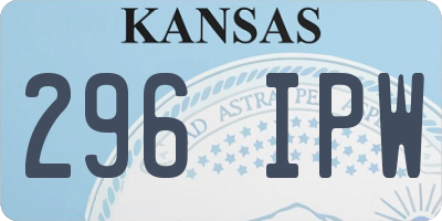 KS license plate 296IPW