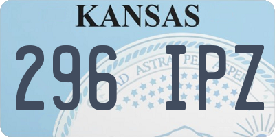 KS license plate 296IPZ