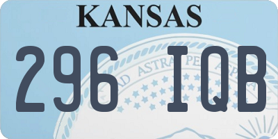 KS license plate 296IQB