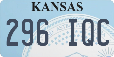 KS license plate 296IQC