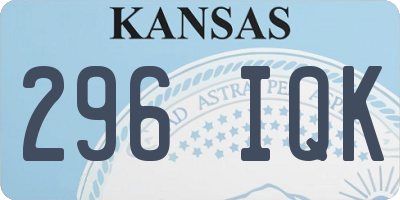 KS license plate 296IQK