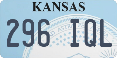 KS license plate 296IQL