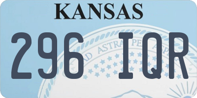 KS license plate 296IQR
