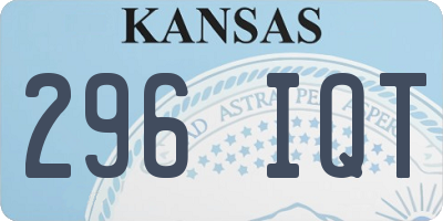 KS license plate 296IQT