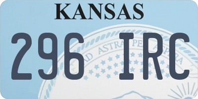 KS license plate 296IRC