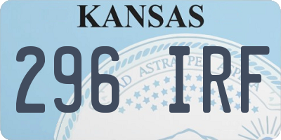 KS license plate 296IRF