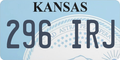 KS license plate 296IRJ