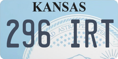 KS license plate 296IRT