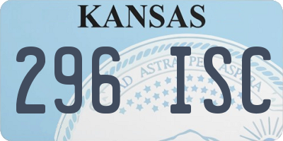 KS license plate 296ISC
