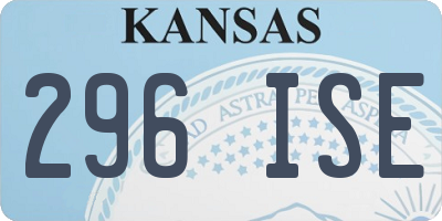 KS license plate 296ISE