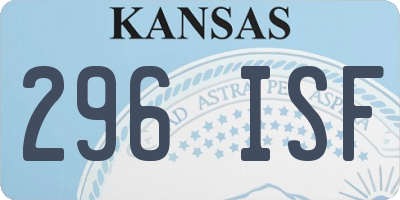 KS license plate 296ISF