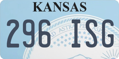 KS license plate 296ISG