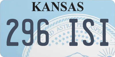 KS license plate 296ISI