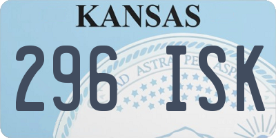 KS license plate 296ISK