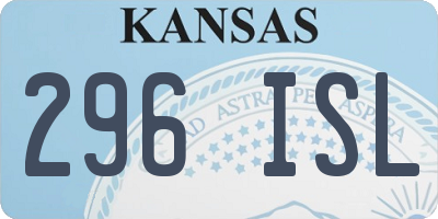 KS license plate 296ISL