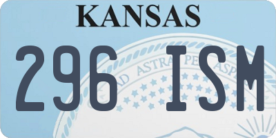 KS license plate 296ISM