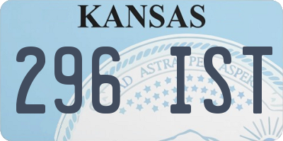 KS license plate 296IST