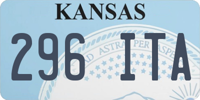 KS license plate 296ITA