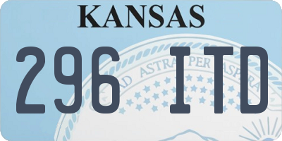 KS license plate 296ITD