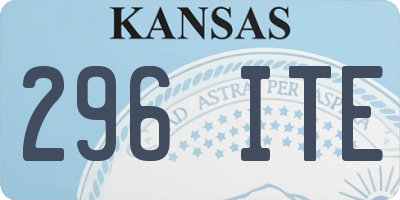 KS license plate 296ITE