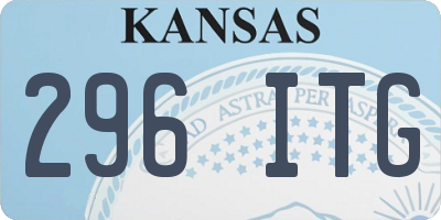 KS license plate 296ITG
