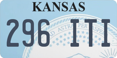 KS license plate 296ITI